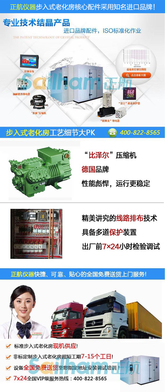 触摸屏非标恒温恒湿老化房